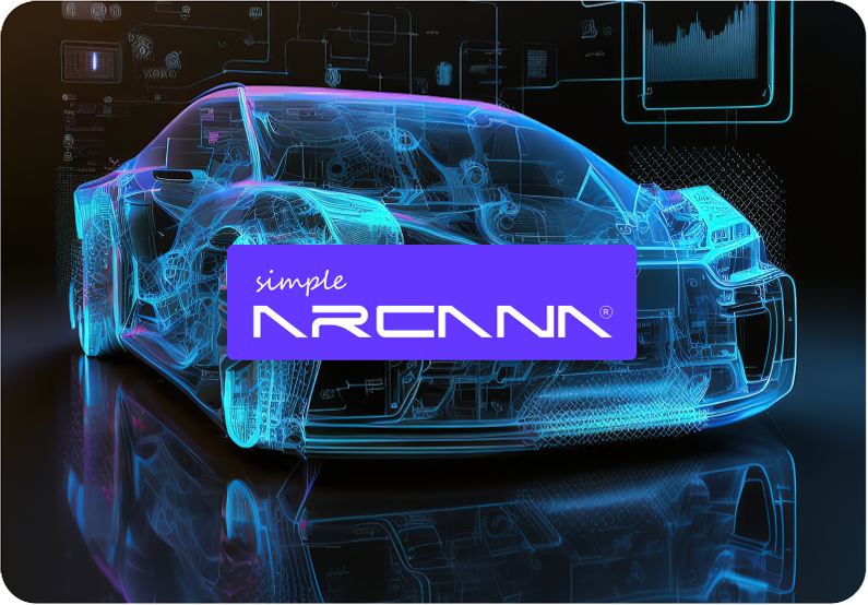 Simple Arcana Logo White purple bg